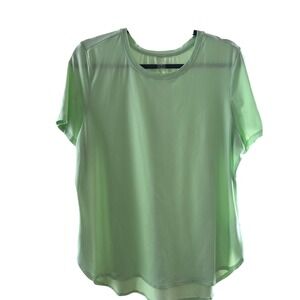 VIVELY Womens Light Green Athletic T Shirt Top Size L Yoga, Outdoorsy